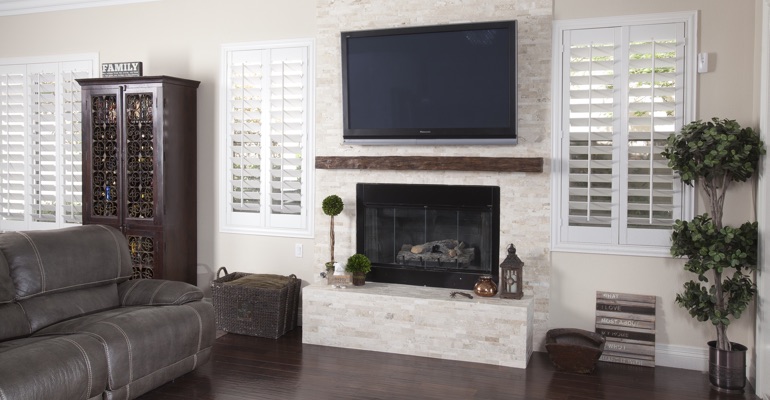 polywood shutters in Salt Lake City living room